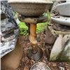 Image 2 : Vintage Concrete Bird Bath with Swirled Pedestal Base