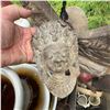 Image 3 : Decorative Ritual Bell With Carved Stone Frame and Mask