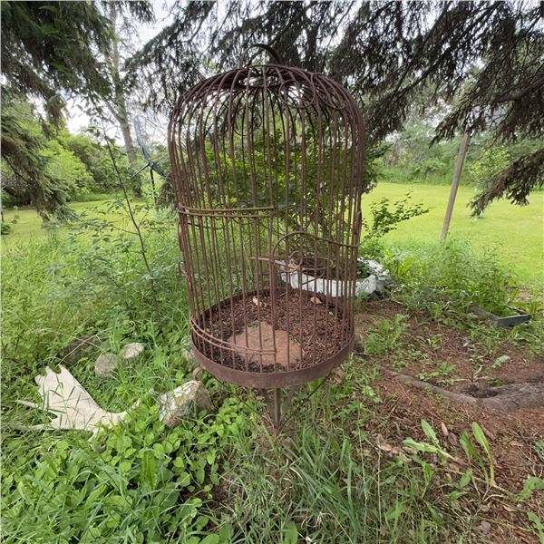 Large Vintage Metal Birdcage Garden Decor