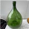 Image 1 : Large Green Glass Demijohn Bottle, 25" x 16"