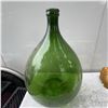 Image 2 : Large Green Glass Demijohn Bottle, 25" x 16"