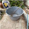 Image 1 : Vintage Enamelware Graniteware Pail Bucket with Metal Handle