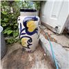 Image 1 : Hand-Painted Ceramic Vase With Blue and Yellow Floral Design