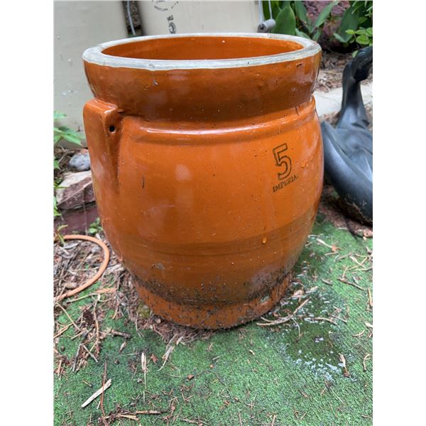 5 Imperial Gallon Stoneware Crock With Lid