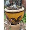 Image 1 : Glazed Ceramic Dragon Planter with Large Quartz Stone