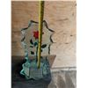 Image 3 : Glass Plaque with Red Rose and Arabic Inscription