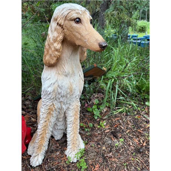 Resin Afghan Hound Dog Garden Statue 24" Tall