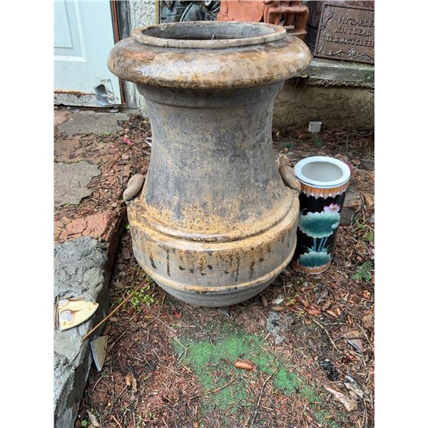 Large Terracotta Garden Planter with Handles 20.5 Inches Tall