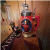 Image 8 : Royal Canadian Mounted Police Porcelain Stein & Glass Oil Lamp