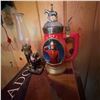 Image 9 : Royal Canadian Mounted Police Porcelain Stein & Glass Oil Lamp