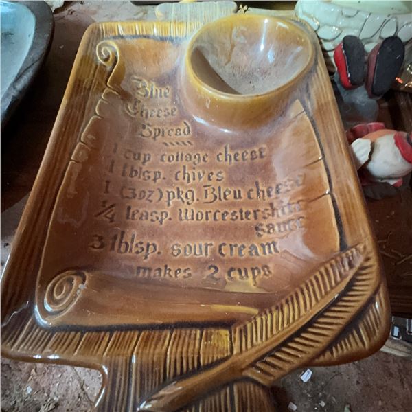 Vintage California Pottery Cheese Spread Recipe Dish