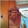 Image 5 : Burl and Wood Carvings: Cowboy Portrait & Nature Scene