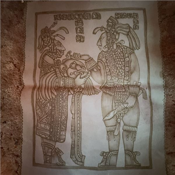Mayan-Inspired Textile Art and George VI Commemorative Glass Plate