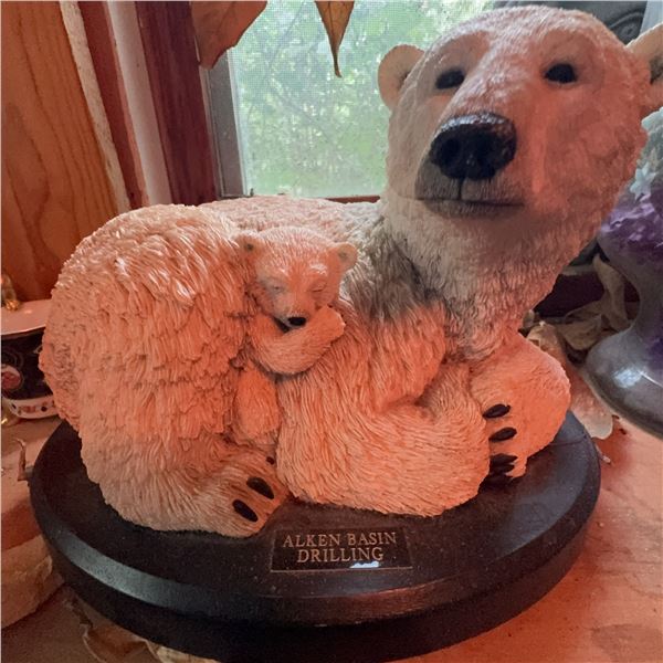 Polar Bear and Cub Sculpture by Nyman's Artifacts