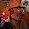 Image 3 : Vintage Wooden Corner Chair With Upholstered Seat