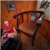Image 4 : Vintage Wooden Corner Chair With Upholstered Seat