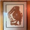 Image 1 : Inuit Print of Large Bird and Seal, Signed, 1968