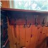 Image 1 : Wall-Mounted Wood Shelf With 6 Forged Metal Coat Hooks