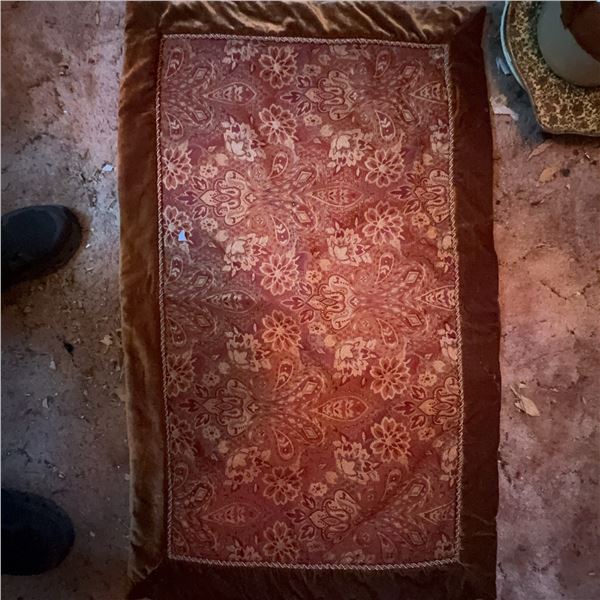 Rectangular Polyester Accent Rug, Paisley Motif