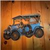Image 2 : Vintage Blue Metal Wall Art – Antique Car Motif