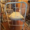 Image 10 : Vintage White Metal Baby Crib with Mattress