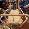 Image 1 : Vintage White Metal Baby Crib with Mattress
