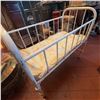 Image 2 : Vintage White Metal Baby Crib with Mattress