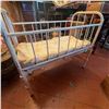 Image 3 : Vintage White Metal Baby Crib with Mattress