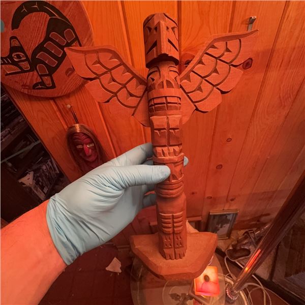 Hand Carved Wood Totem by Danny Joseph, Kwakiutl Tribe