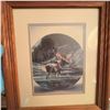 Image 3 : Framed Moose Print with Rustic Wooden Frame