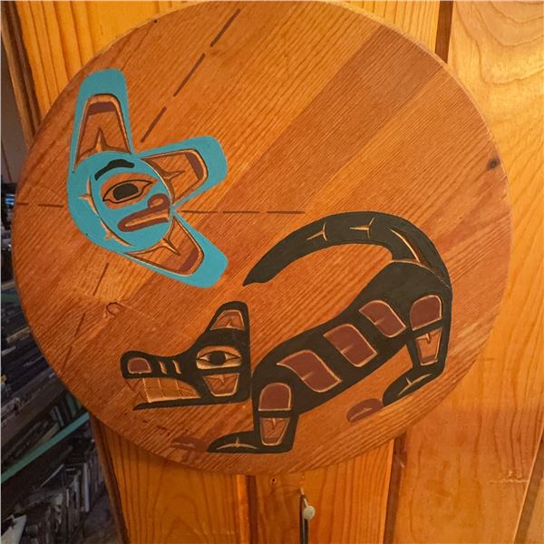 Northwest Coast Indigenous Style Painted Wood Wall Art