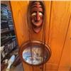 Image 1 : Handcrafted Wooden Witch Mask with Long Hair