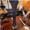 Image 1 : Vintage Iridescent Amethyst Carnival Glass Vase 12"