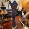 Image 2 : Vintage Iridescent Amethyst Carnival Glass Vase 12"