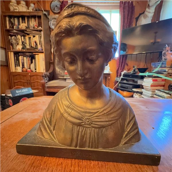 Bronze-Coloured “Modestia” Bust Sculpture