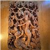 Image 1 : Hand-Carved Balinese Wooden Relief Panel with Figures