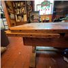 Image 5 : Antique Oak Dining Table with Carved Legs, 38" x 38"