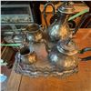 Image 1 : 1960 Silver-Plated 4-Piece Tea Set with Tray