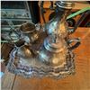 Image 2 : 1960 Silver-Plated 4-Piece Tea Set with Tray