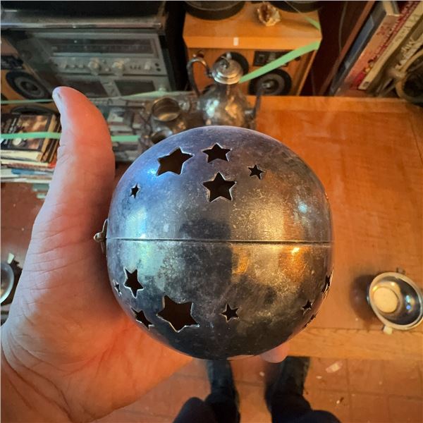 Vintage Star Pattern Metal Hanging Candle Lantern