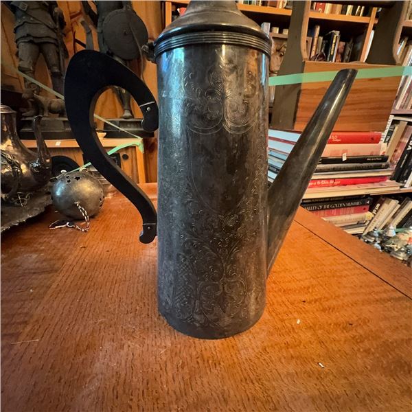 EHP Sheffield England Silver Plated Brass Coffee Pot 12"