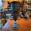 Image 2 : Antique Ornate Cast Metal Trophy Urn, Cherub Decoration, 16" Tall