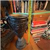 Image 5 : Antique Ornate Cast Metal Trophy Urn, Cherub Decoration, 16" Tall