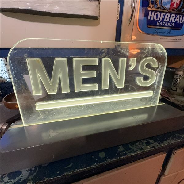 Illuminated Acrylic 'MEN'S' Restroom Sign