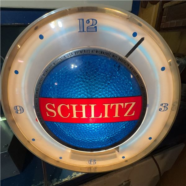 Vintage Schlitz Beer Light-Up Wall Clock, 19-Inch