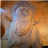 Image 1 : Carved Wood Musk Ox Head Wall Plaque, 14 Inches