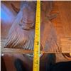 Image 3 : Carved Wood Musk Ox Head Wall Plaque, 14 Inches