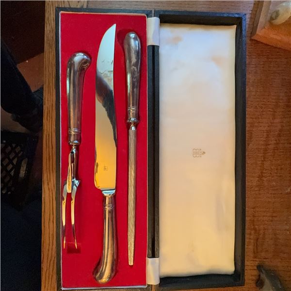Birks Silver Plated Carving Set in Case