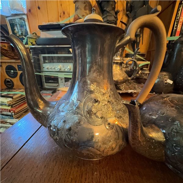 Elkington Silver Plate Teapot and Coffee Pot Set, England
