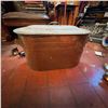 Image 1 : Vintage Large Oval Metal Washtub with Lid